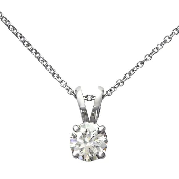 DIAMOND & 14k WHITE GOLD DAINTY NECKLACE - Picture 3 of 11